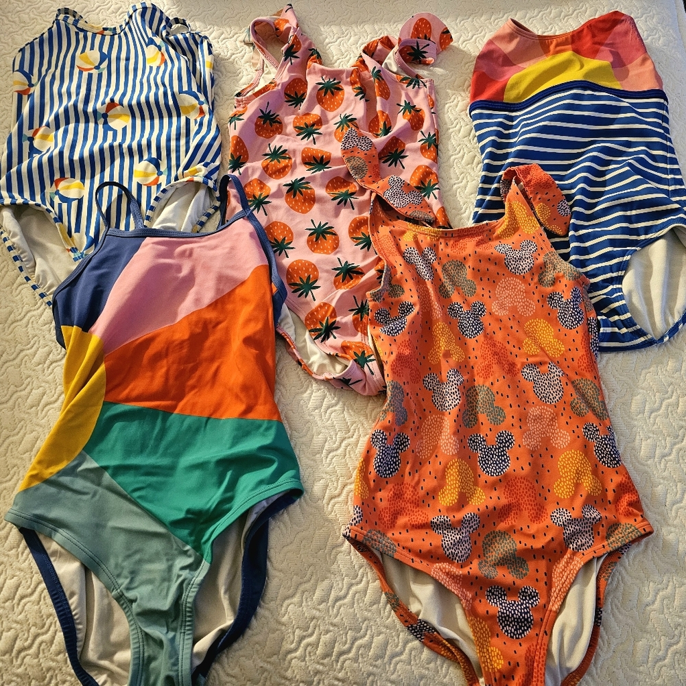 Lot of five one piece swimsuits size 12 girls
